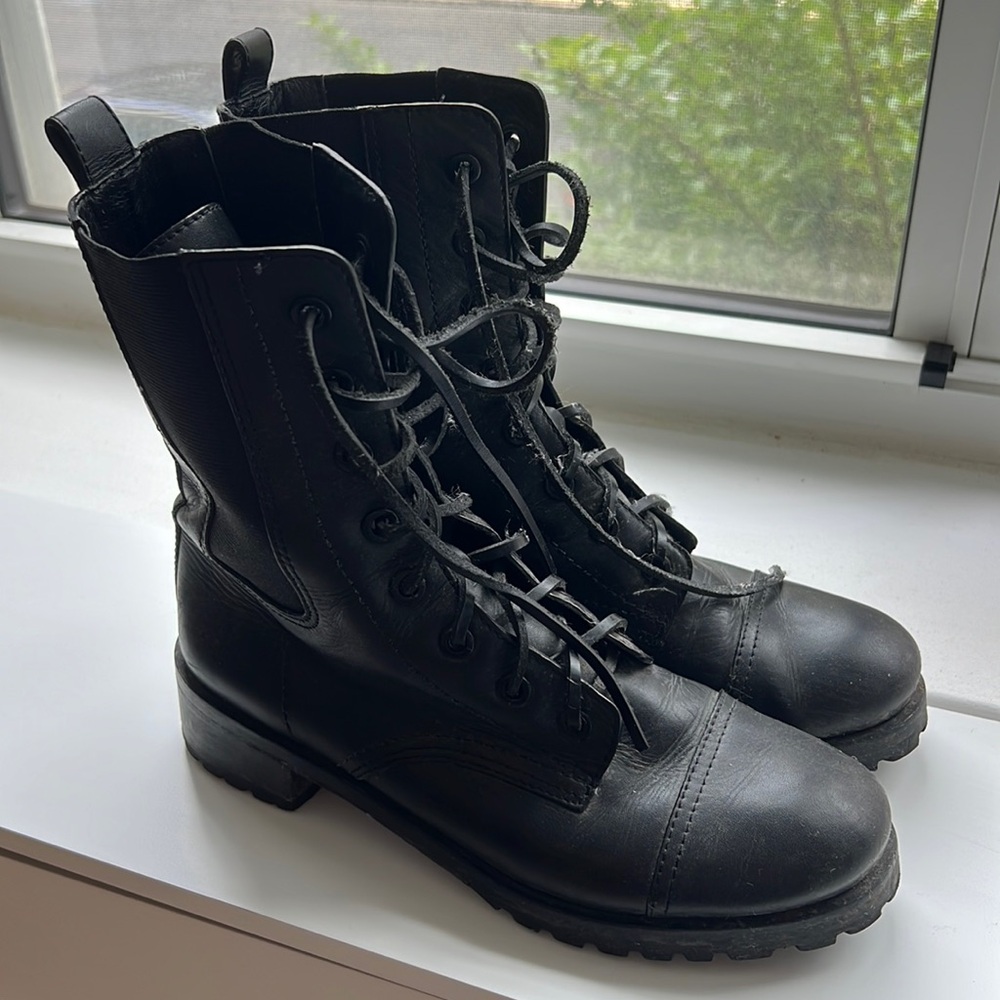 Tory Burch Leather Combat Boots